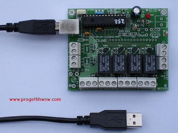 Relay USB progettazione hardware software