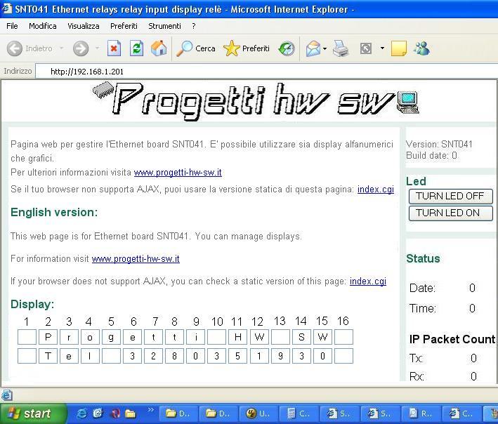ethernet web server relays display browser